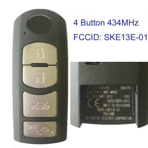 MK540015 4 Button 434MHz Smart Key for Mazda M-itsubishi system SKE13E-01  SKE13E-02 Car Key Fob