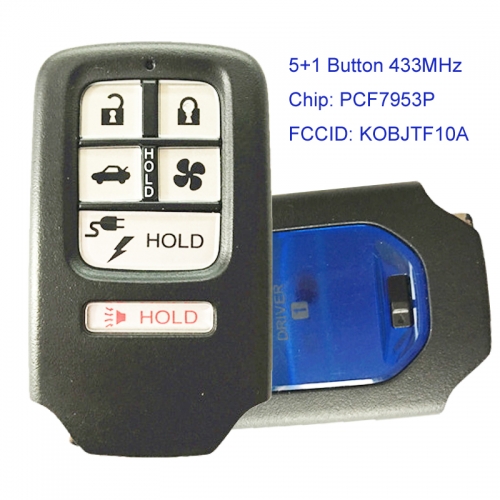 MK180130 5+1 Button 433MHz Smart Key for Honda KR5V2X 2013DJ0392 with id47 Chip Auto Car Key Remote Control