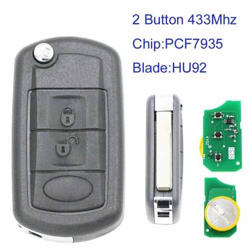 MK260015 2 Button 433Mhz  Flip Key Remote Key for L-and rover Range Rover Vogue Car Key Fob with PCF7935 PCF7931AS Chip and HU92 Blade