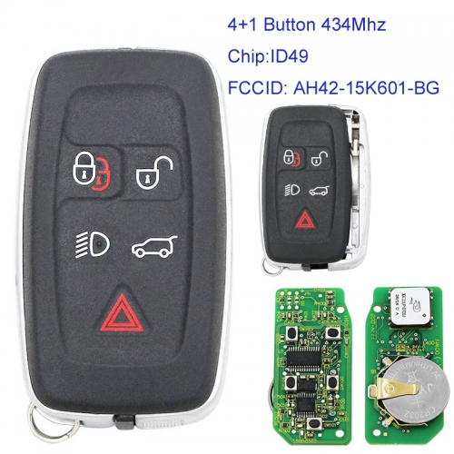 MK260021 4+1 Button 434Mhz Smart Key for L-and rover Range Rover Sport Evoque AH42-15K601-BG Car Key Fob with ID49 Chip