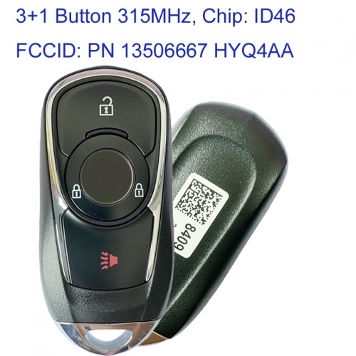 MK270024 3+1 Button 315MHz Smart Key for Bucik Encore 2018-2020 PN 13506667 HYQ4AA Car Key Fob Remote Control with ID46 Chip