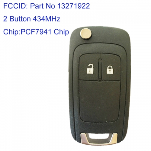 MK460004 2 Button 434MHz Flip Key Remote Control for Opel Corsa D Part No 13271922 Auto Car Key Fob with PCF7941 Chip