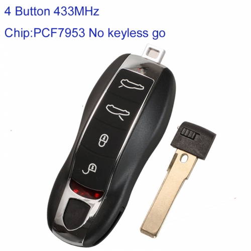 MK470018 4 Button 433MHz Half Smart Key Remote Control for P-orsche Auto Car Key Fob Chip No keyless Go with PCF7953 Chip