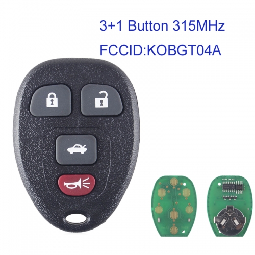 MK280040 3+1 Button 315MHz Remote Key for Chevrolet Buick P-ONTIAC Allure Lacrosse Cobalt Malibu KOBGT04A Car Key Fob Remote