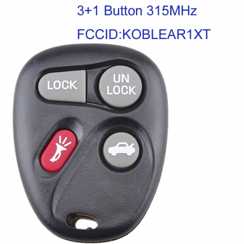 MK280042 3+1 Button 315MHz Remote Key for Chevrolet Impala Monte Carlo P-ontiac KOBLEAR1XT Car Key Fob Remote