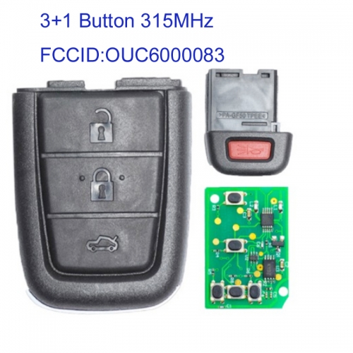 MK280045 3+1 Button 315MHz Remote Key for Chevrolet P-ontiac G8 2008-2009 OUC6000083 Car Key Fob Remote