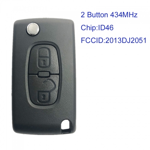 MK350019 2 Button 434MHz Flip Key Remote for M-itsubishi Pajero 2014+ 2013DJ2051 Auto Car Key Fob with ID46 Chip M6370B882
