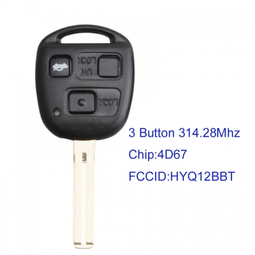 MK490007 3 Button 314.28Mhz Head Key for Lexus RX350 RX450h RX330 HYQ12BBT With 4D67 Chip Auto Car Key Fob