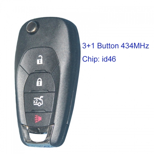 MK280058 3+1 Button 434MHz Flip Key for Chevrolet Cruze Car Key Fob Remote Control