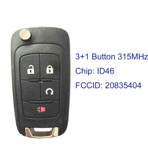MK280033 3+1 Button 315MHz Flip Key for Chevrolet Chevy FCCID 20835404 Car Key Fob Remote with ID46 Chip