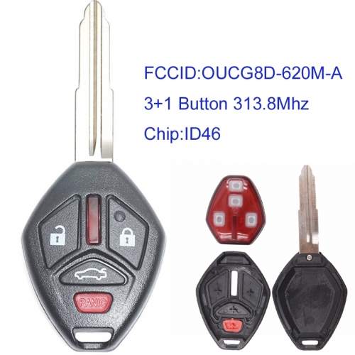 MK350014 3+1 Button 313.8Mhz Head Key Remote for M-itsubishi Galant Eclipse 2007-2012 OUCG8D-620M-A Auto Car Key Fob with ID46 Chip