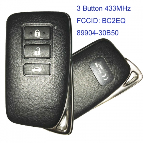 MK490011 3 Button 433MHz Smart Key Smart Card for Lexus ES250 ES300H ES350 GS460 BC2EQ 89904-30B50 Auto Car Key Fob