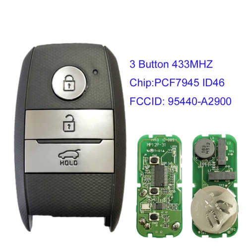 MK130104 3 Button 433MHZ Smart Card Smart Key for Kia Ceed 95440 A2900 Auto Car Key Fob PCF7945 ID46