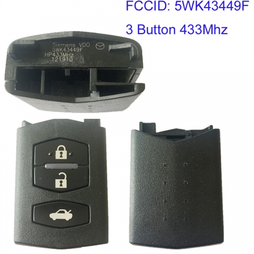 MK540016 3 Button 433Mhz Smart Key for Mazda Siemens system 5WK43449F Remote Auto Car Key Fob