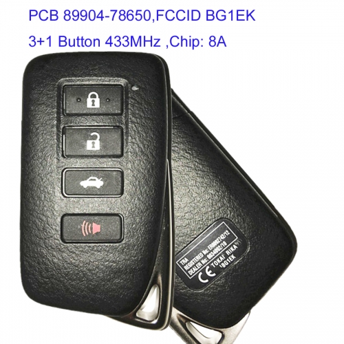 MK490017 3+1 Button 433MHz Smart Key for Lexus LX460 LX570 NX200 NX300 keyless Car Key Fob Remote Control with 8A Chip PCB 89904-78650,BG1EK
