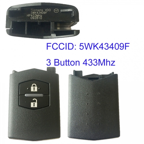 MK540017 2 Button 433Mhz Smart Key for Mazda Siemens system 5WK43409F 5WK49532F Remote Auto Car Key Fob