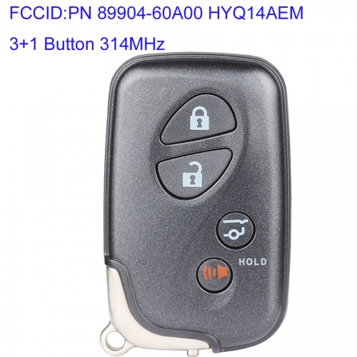 MK490036 3+1 Button 314MHz Smart Key for Lexus 2008-2016 PN 89904-60A00 HYQ14AEM Keyless Go Entry Key