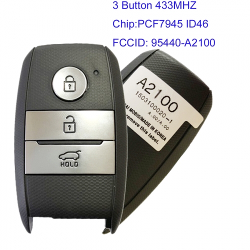 MK130103 3 Button 433MHZ Smart Card Smart Key for Kia Ceed 2012-2015 95440 A2100 Auto Car Key Fob PCF7945 ID46