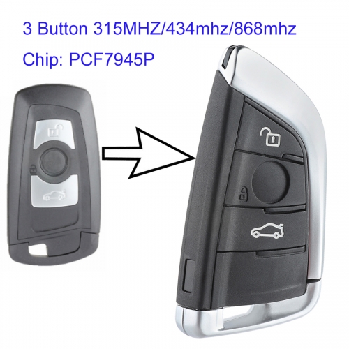 MK110099 3 Button 315MHZ/434mhz/868mhz Upgraded CAS4+FEM KR55WK49863 Remote Key for BMW 1 2 3 4 5 6 7 Series X3 M2 Auto Car Key Fob with PCF7945P Chip