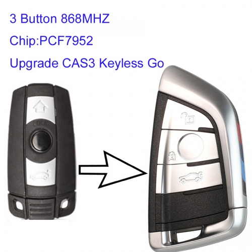 MK110102 3 Button 868MHZ Upgraded CAS3 Remote Smart Key for BMW X3 X5 X6 Auto Car Key Fob with PCF7952 Chip Keyless Go
