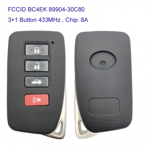 MK490025 3+1 Button 433MHz ASK Smart Key for Lexus ES350 ES300H GS350 GS450 2013+ keyless Remote Control with 8A Chip FCCID BC4EK 89904-30C80