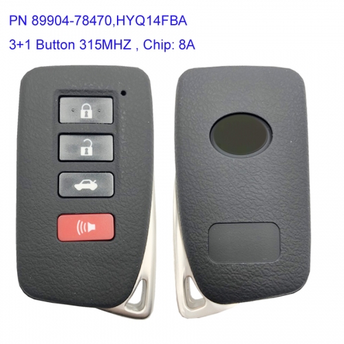 MK490023 3+1 Button 315MHZ Smart Key for Lexus  2015-2019 keyless Car Key Fob Remote Control with 8A Chip PN 89904-78470,HYQ14FBA AG BOARD 2110