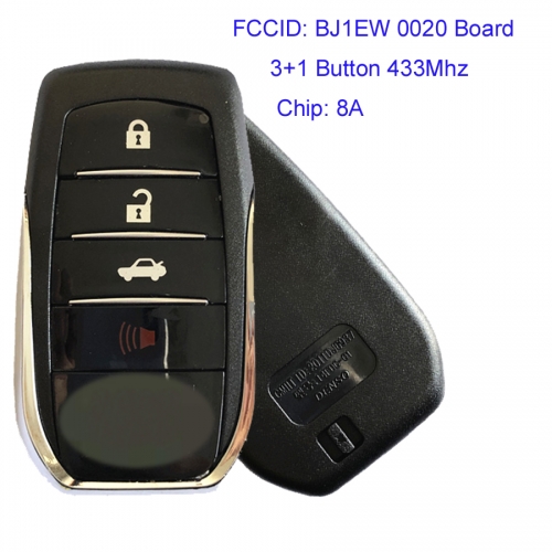 MK190174  3+1 Button 433Mhz Smart Key for T-oyota Camry Corolla Levin RAV4 Auto Car BJ1EW 0020 Board 8A Keyless Go