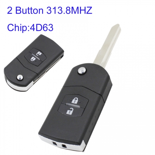 MK540023 2 Button 313.8MHZ lip Key for Mazda M6 M3 Remote Auto Car Key Fob With 4D63 Chip