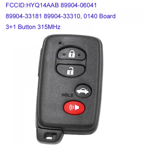 MK190200 3+1 Button 315MHz Smart Key for T-oyota Camry Avalon 2007+ Auto Car Key Fob 89904-06041 89904-33181 89904-33310 0140 Board  Smart Card HYQ14A