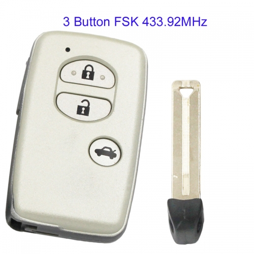 MK190206 3 Button FSK 433.92MHz Smart Key for T-oyota Camry Auto Car Key Fob WD04 TOY48 Keyless Go 271451-0310