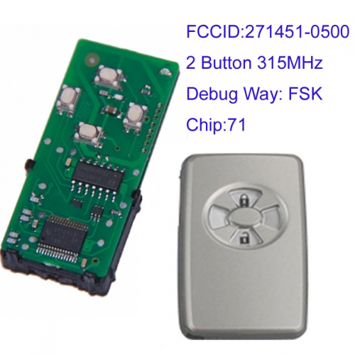 MK190204 2 Button 315MHz Smart Key for T-oyota Auto Car Key Fob 271451-0500 with id71 Chip