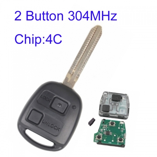 MK190179 2 Button 304MHz Remote Key for T-oyota Tarago Avensis RAV4 Corolla Landcruiser Auto Car Key Fob with 4C Chip