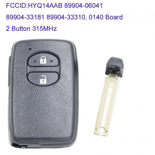 MK190197  2 Button 315MHz Smart Key for T-oyota Camry Avalon 2007+ Auto Car Key Fob 89904-06041 89904-33181 89904-33310 0140 Board  Smart Card HYQ14AA
