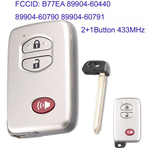 MK190209 2+1 Button 433MHz Smart Key for T-oyota Land Cruiser 2008+ Auto Car Key Fob B77EA 89904-60440 89904-60790 89904-60791 Keyless Go
