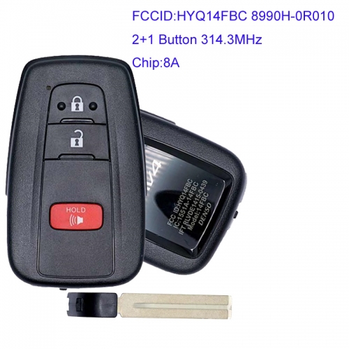 MK190178 2+1 Button 314.3MHz Smart Key for T-oyota RAV4 2019-2020 Car Key Fob Remote Control HYQ14FBC 8990H-0R010 (U.S) Keyelss Go