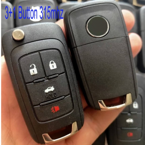 MK270026 3+1 Button 315mhz Flip Key for Buick Cruz Folding Key Remote Control Auto Car Key