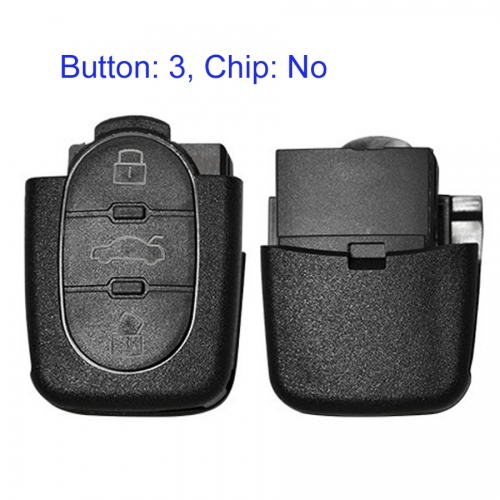 FS090002 3 Button Key Shell House Cover Remote Control Key Case for A-udi Auto Car Key Replacement