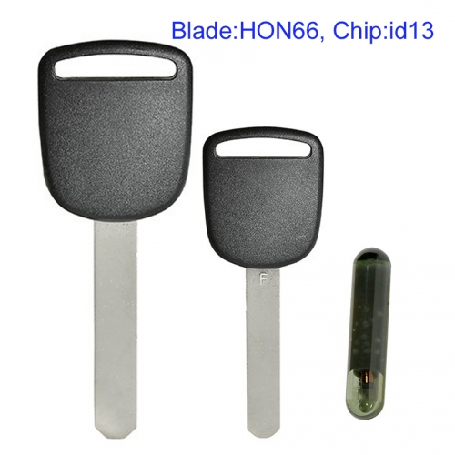 MK180144 Transponder Key Remote Control Head Key for H-onda Auto Car Key Replacement with id13 Chip HON66 Blade