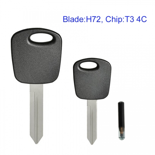 MK160101 Transponder Key Remote Control Head Key for F-ord Auto Car Key Replacement with T3 4C Chip H72 Blade