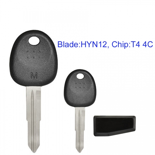 MK140129 Transponder Key Remote Control Head Key for H-yundai Auto Car Key Replacement with T4 4C Chip HYN12 Blade