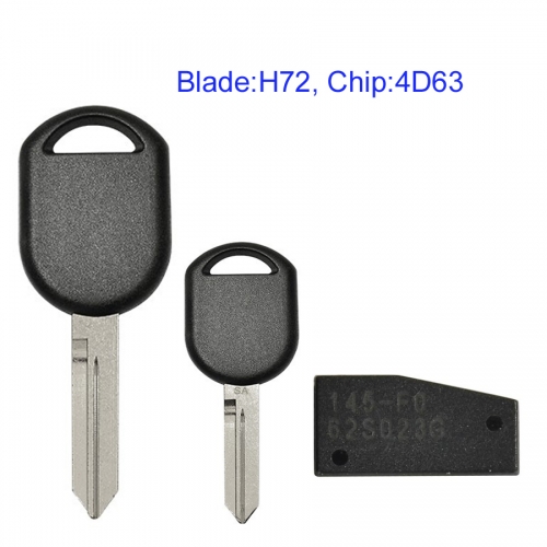 MK160097 Transponder Key Remote Control Head Key for F-ord Auto Car Key Replacement with 4D63 Chip and H72 Blade