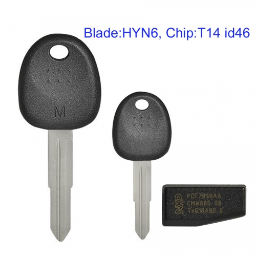 MK140131 Transponder Key Remote Control Head Key for H-yundai Auto Car Key Replacement with T14 id46 Chip HYN6 Blade