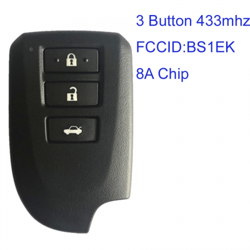 MK190233 Original 3 Button 433MHZ Smart Key for T-oyota Yaris/VIOS BS1EK 8A Chip Keyless Go