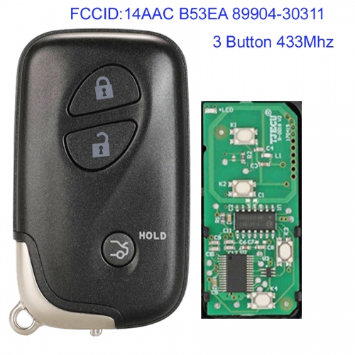 MK490050 3 Button 433Mhz Smart Key Proximity Key for Lexus GS300 IS220 IS250 LS460 2006+ Auto Car Key Keyless Go Entry Fob 14AAC B53EA 89904-30311