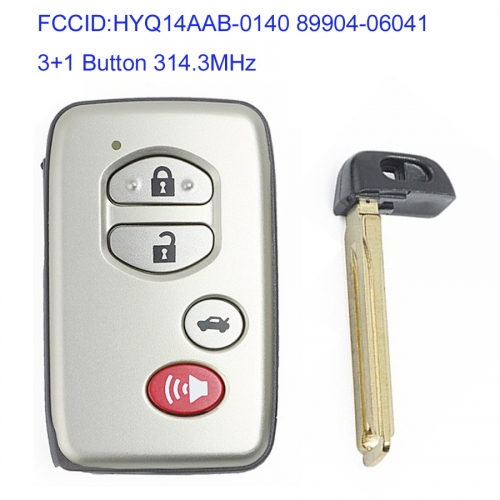 MK190237 3+1 Button 314.3MHz Smart Key for T-oyota Camry Avalon 2007-2010 Auto Car Key Keyless Go Entry Fob HYQ14AAB-0140 89904-06041