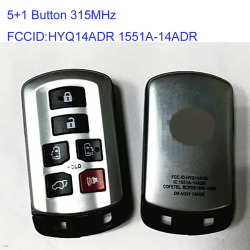 MK190219 Original 5+1 Button 315MHz Remote Key Smart Key for T-oyota HYQ14ADR 1551A-14ADR Auto Car Key Fob Keyless Go