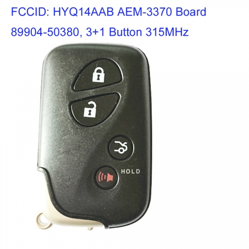 MK490041 3+1 Button 315MHz Smart Key for Lexus ES GS IS LS ES350 CT200H 2009+ Auto Car Key Keyless Go Entry Fob HYQ14AAB AEM-3370 Board 89904-50380