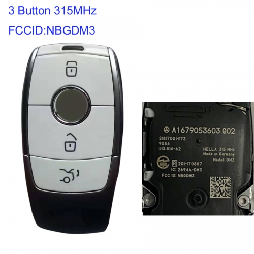 MK100021 Original 3 Button 315MHz Smart Key Remote Control for M-ercedes B-enz E- Class Auto Car Key Fob NBGDM3