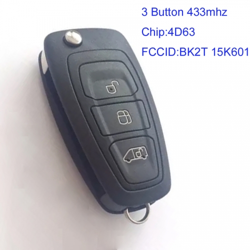 MK160111 3 Button 433mhz Remote Key for Ford Transit MK8 Auto Car Key Keyless Go Key BK2T 15K601 AD