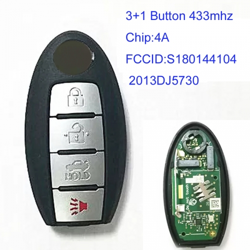 MK210093 3+1 Button 433mhz Smart Key for N-issan X-TRAIL Qashqai Auto Car Key Fob S180144104 2013DJ5730